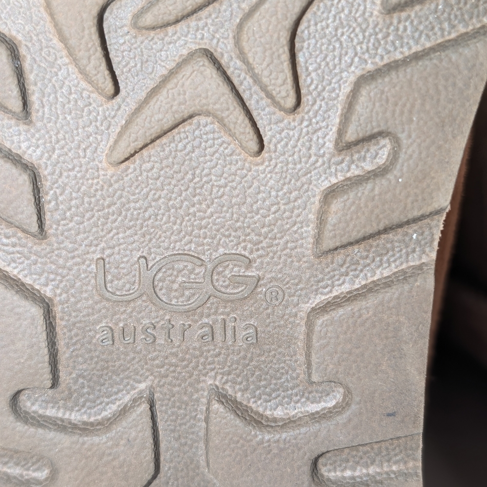 UGG Brown Sheepskin Boots with Embroidered Detail - Picture 9 of 14